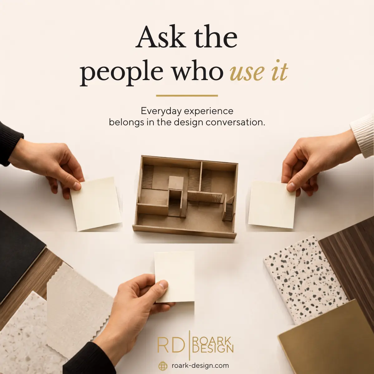 ROARK social post asking the people who use a space